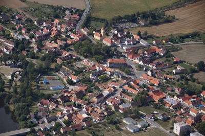 Letecký snímek městyse Katovice_50