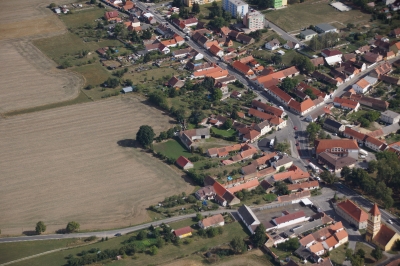 Letecký snímek městyse Katovice_57