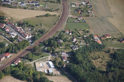 Letecký snímek městyse Katovice_61