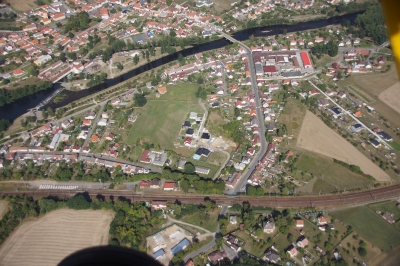 Letecký snímek městyse Katovice_68