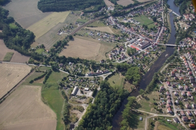 Letecký snímek městyse Katovice_81