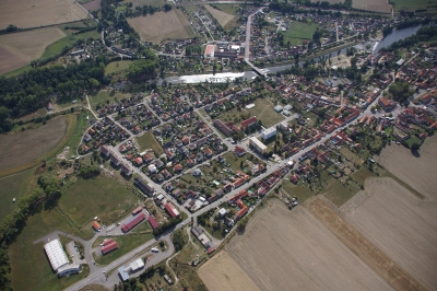 Letecký snímek městyse Katovice_83