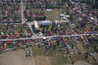 Letecký snímek městyse Katovice_84
