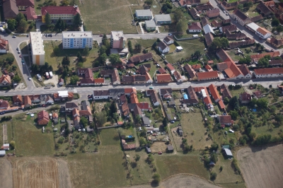 Letecký snímek městyse Katovice_85
