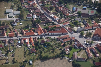 Letecký snímek městyse Katovice_86