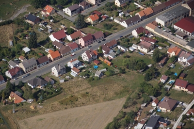 Letecký snímek městyse Katovice_99