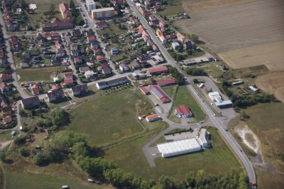 Letecký snímek městyse Katovice_104