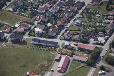 Letecký snímek městyse Katovice_105