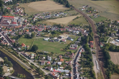 Letecký snímek městyse Katovice_111