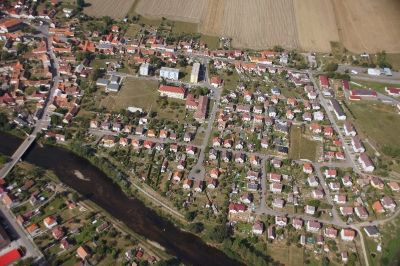 Letecký snímek městyse Katovice_117