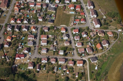 Letecký snímek městyse Katovice_118