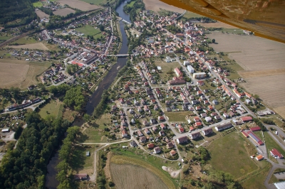Letecký snímek městyse Katovice_122
