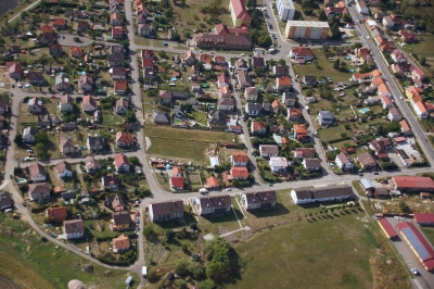 Letecký snímek městyse Katovice_123