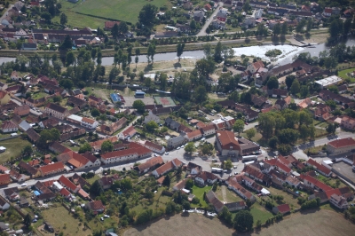 Letecký snímek městyse Katovice_124