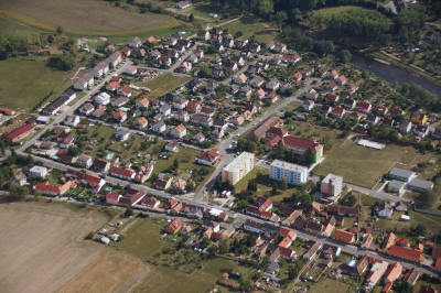 Letecký snímek městyse Katovice_126