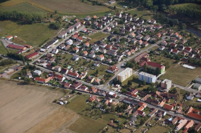 Letecký snímek městyse Katovice_127
