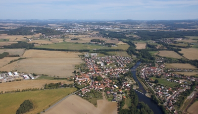 Letecký snímek městyse Katovice_135