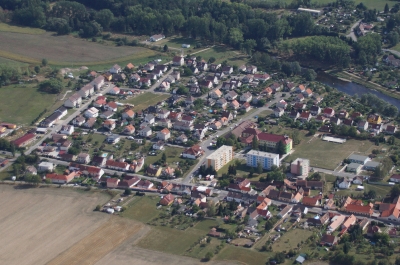 Letecký snímek městyse Katovice_9