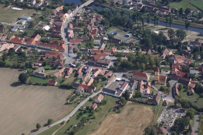 Letecký snímek městyse Katovice_10
