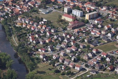 Letecký snímek městyse Katovice_32