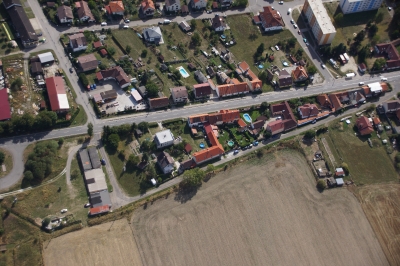 Letecký snímek městyse Katovice_37
