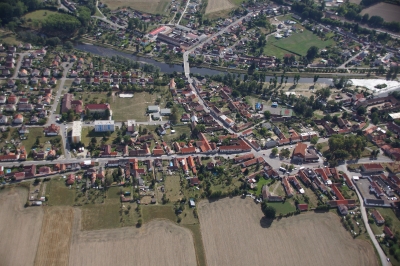Letecký snímek městyse Katovice_39