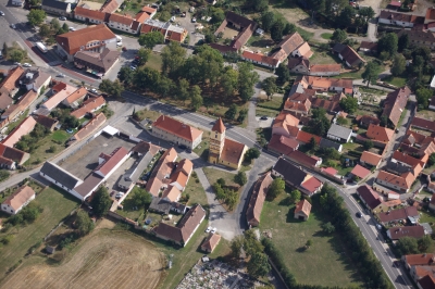 Letecký snímek městyse Katovice_43