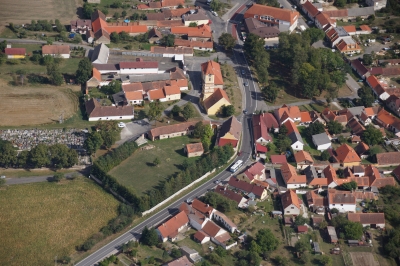 Letecký snímek městyse Katovice_46