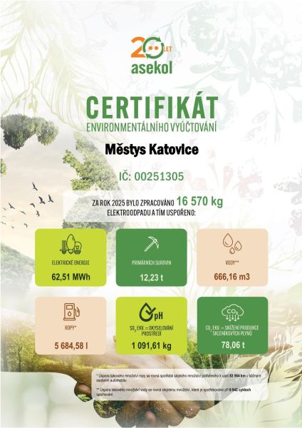 Certifikát Enviromentálního vyúčtování za rok 2025 003