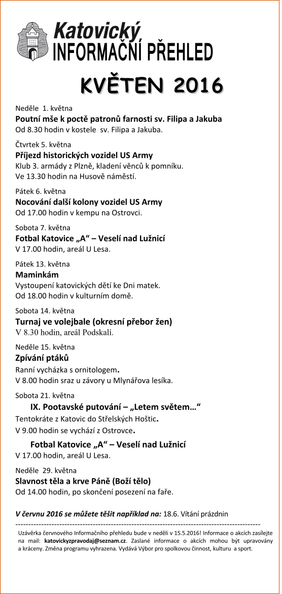 Informační přehled 05.2016